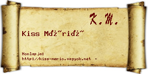 Kiss Márió névjegykártya
